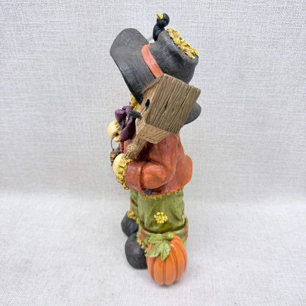 Harvest Scarecrow Figurine Fall Decor Welcome Sign Birdhouse Pumpkin 7.5 Inch